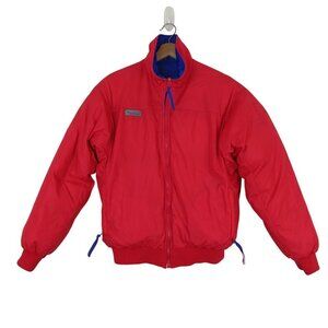 COLUMBIA Men's Red & Purple Reversible Down Filled Nylon Puffer Jacket M